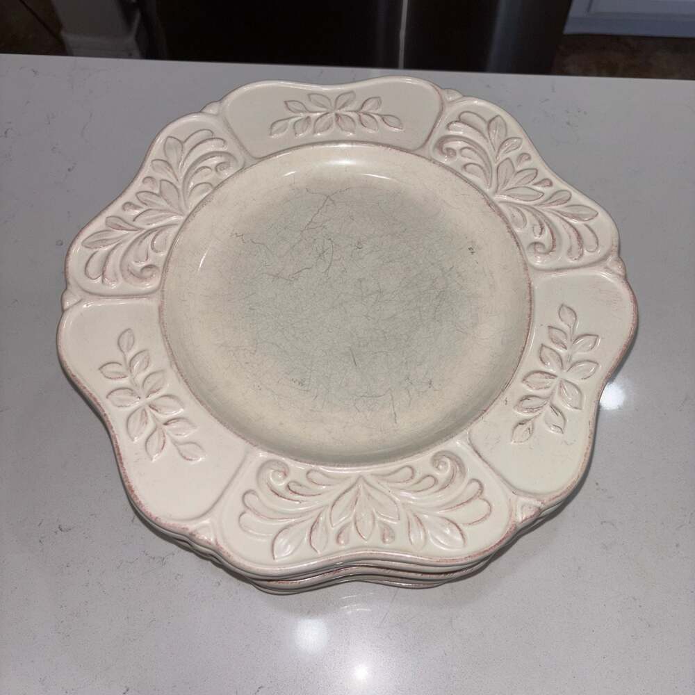 Isabella Ivory Dinner Plates by JCPenney 11.75” Set of 8